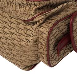 Pre Owned حقيبة كتف ديور جيب متعدد كانفاس ديورسيمو حمراء / بيج