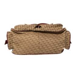 Pre Owned حقيبة كتف ديور جيب متعدد كانفاس ديورسيمو حمراء / بيج