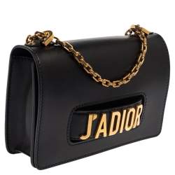 Pre Owned Dior Black Leather J’adior Flap Shoulder Bag