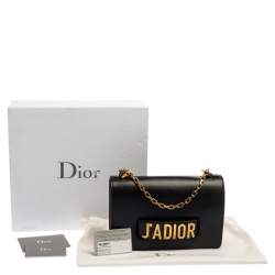 Pre Owned Dior Black Leather J’adior Flap Shoulder Bag