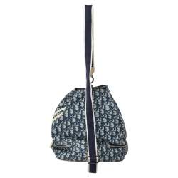 Dior Blue/Cream Oblique Canvas No.2 Trotter Sling Bag
