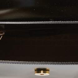 Pre Owned Dior Metallic Olive Green Glossy Leather Vintage Malice Pearl Shoulder Bag