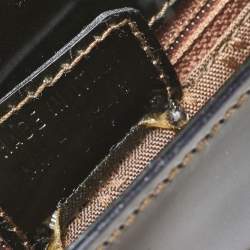 Pre Owned Dior Metallic Olive Green Glossy Leather Vintage Malice Pearl Shoulder Bag