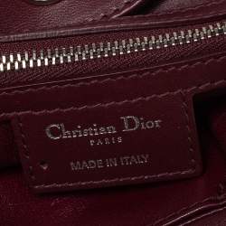 Pre Owned Dior Burgundy Cannage Leather Granville Chain Link Tote