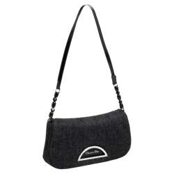 Pre Owned Dior Black Denim Malice Shoulder Bag
