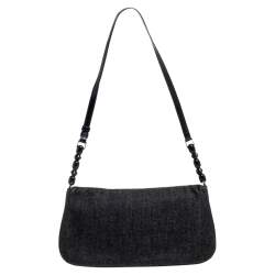Pre Owned Dior Black Denim Malice Shoulder Bag
