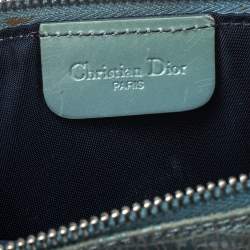 Pre Owned Dior Blue Lizard Effect Suede Saddle Bag