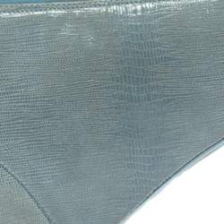 Pre Owned Dior Blue Lizard Effect Suede Saddle Bag