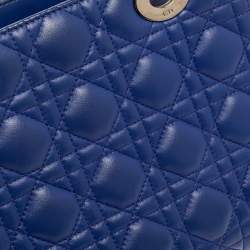 Pre Owned حقيبة يد ديور ليدي ديور متوسطة جلد كاناج أزرق