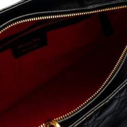 Pre Owned Dior Black Cannage Leather Large Lady Dior Tote