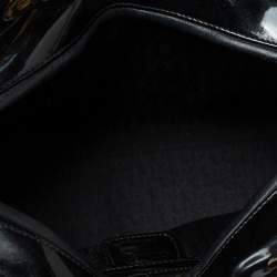 Pre Owned Dior Black Cannage Quilted Patent Leather Large Lady Dior Tote