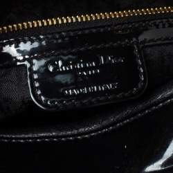 Pre Owned Dior Black Cannage Quilted Patent Leather Large Lady Dior Tote