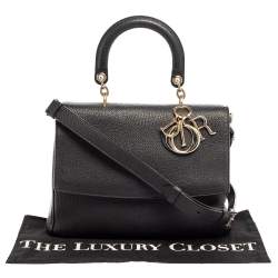 Pre Owned Dior Black Leather Medium Be Dior Flap Bag