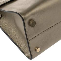 Pre Owned Dior Metallic Gold Leather Medium Diorever Bag