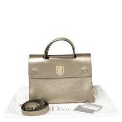 Pre Owned Dior Metallic Gold Leather Medium Diorever Bag