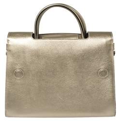 Pre Owned Dior Metallic Gold Leather Medium Diorever Bag