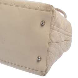 Pre Owned Dior Beige Cannage Quilted Leather Soft Lady Dior Tote
