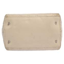 Pre Owned Dior Beige Cannage Quilted Leather Soft Lady Dior Tote