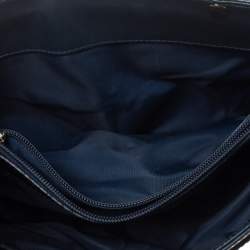 Dior Navy Blue Oblique Denim and Leather Vintage Buckle Tote