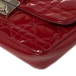 مملوكة مسبقًا حقيبة كلاتش ديور سلسلة نيو لوك جلد لامعة كاناج سوداء