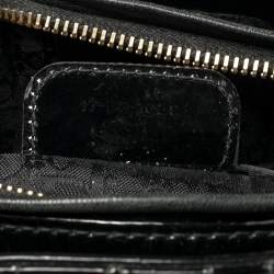 Pre Owned حقيبة يد ديور ليدي ديور كبيرة جلد لامع مبطنة كاناج سوداء 