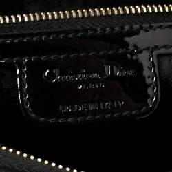 Pre Owned حقيبة يد ديور ليدي ديور كبيرة جلد لامع مبطنة كاناج سوداء 