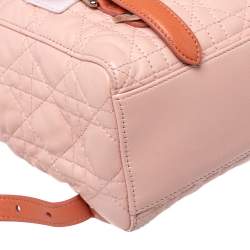 مملوكة مسبقًا Dior Blush Pink/Ivory Cannage Leather Stardust Backpack
