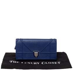 مملوكة مسبقًا محفظة بسلسلة ديور ديوراما جلد أزرق