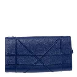 مملوكة مسبقًا محفظة بسلسلة ديور ديوراما جلد أزرق