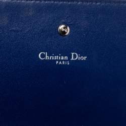 مملوكة مسبقًا محفظة بسلسلة ديور ديوراما جلد أزرق