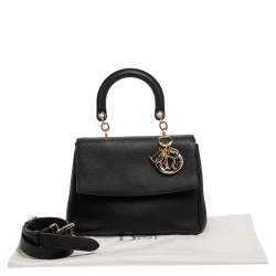 Pre Owned Dior Black Leather Small Be Dior Flap Top Handle Bag