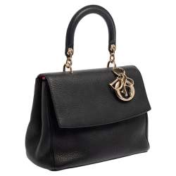 Pre Owned Dior Black Leather Small Be Dior Flap Top Handle Bag