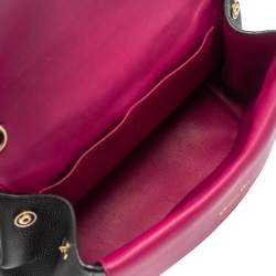 Pre Owned Dior Black Leather Small Be Dior Flap Top Handle Bag