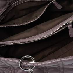 Dior Mauve Purple Cannage Leather Soft Lady Dior Shopper Tote