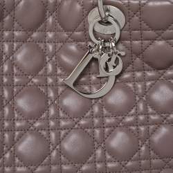 Dior Mauve Purple Cannage Leather Soft Lady Dior Shopper Tote
