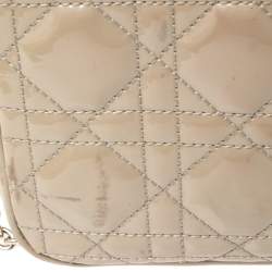 Dior Grey Cannage Patent Leather Miss Dior Promenade Clutch Bag