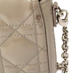 Dior Grey Cannage Patent Leather Miss Dior Promenade Clutch Bag
