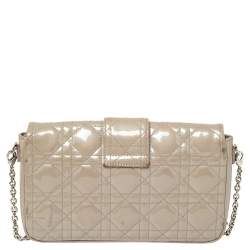 Dior Grey Cannage Patent Leather Miss Dior Promenade Clutch Bag