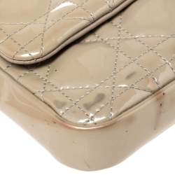 Dior Grey Cannage Patent Leather Miss Dior Promenade Clutch Bag