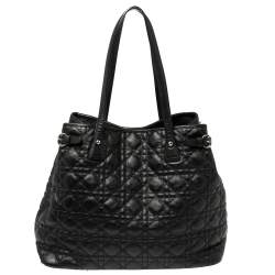 Dior Black Cannage Coated Canvas Panarea Tote