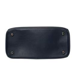 Dior Navy Blue Leather Small Be Dior Flap Top Handle Bag
