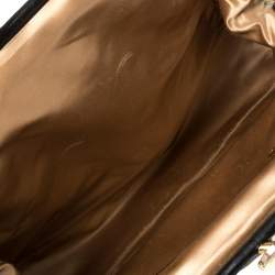 Pre Owned Marc Jacobs Black/Gold Houndstooth Print Leather and Calfhair Stam Embellished Shoulder Bag