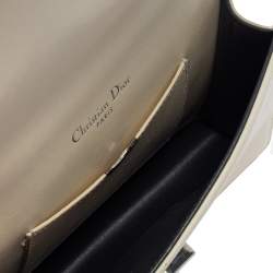 Pre Owned Dior Off White Leather and Sequin Mini Diorama Shoulder Bag