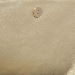 Pre Owned Dior Metallic Gold Cannage Leather Lady Dior Clutch