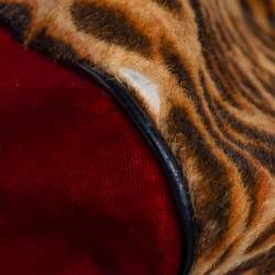 مملوكة مسبقًا Dior Multicolor Leopard Print Calfhair, Velvet and Patent Leather Gambler Dice Bag