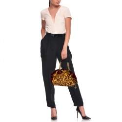 مملوكة مسبقًا Dior Multicolor Leopard Print Calfhair, Velvet and Patent Leather Gambler Dice Bag