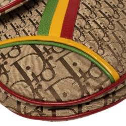 Pre Owned Dior Multicolor Oblique Canvas and Leather Rasta Saddle Bag