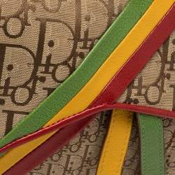 Pre Owned Dior Multicolor Oblique Canvas and Leather Rasta Saddle Bag