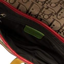Pre Owned Dior Multicolor Oblique Canvas and Leather Rasta Saddle Bag