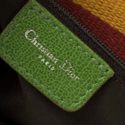 Pre Owned Dior Multicolor Oblique Canvas and Leather Rasta Saddle Bag